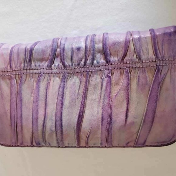 Prada metelasse beige pink purple gray ivory Wallet leather mini Purse clutch